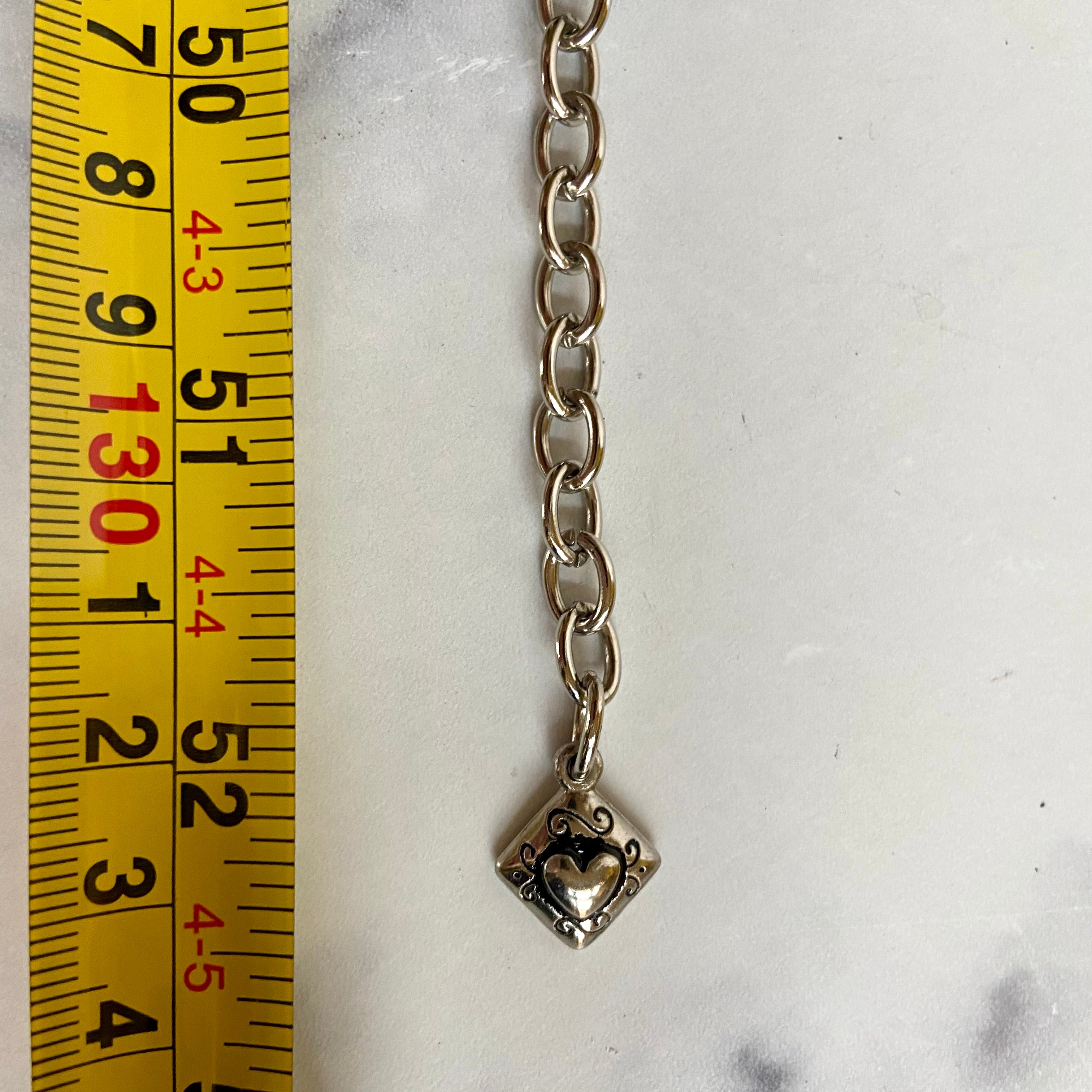 Silver heart chain belt