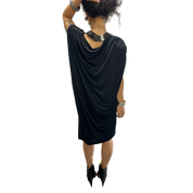 Vintage Roberto Cavalli Avant Garde Batwing Black Slinky Dress (M)