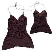 Y2K brown club top (S/M)