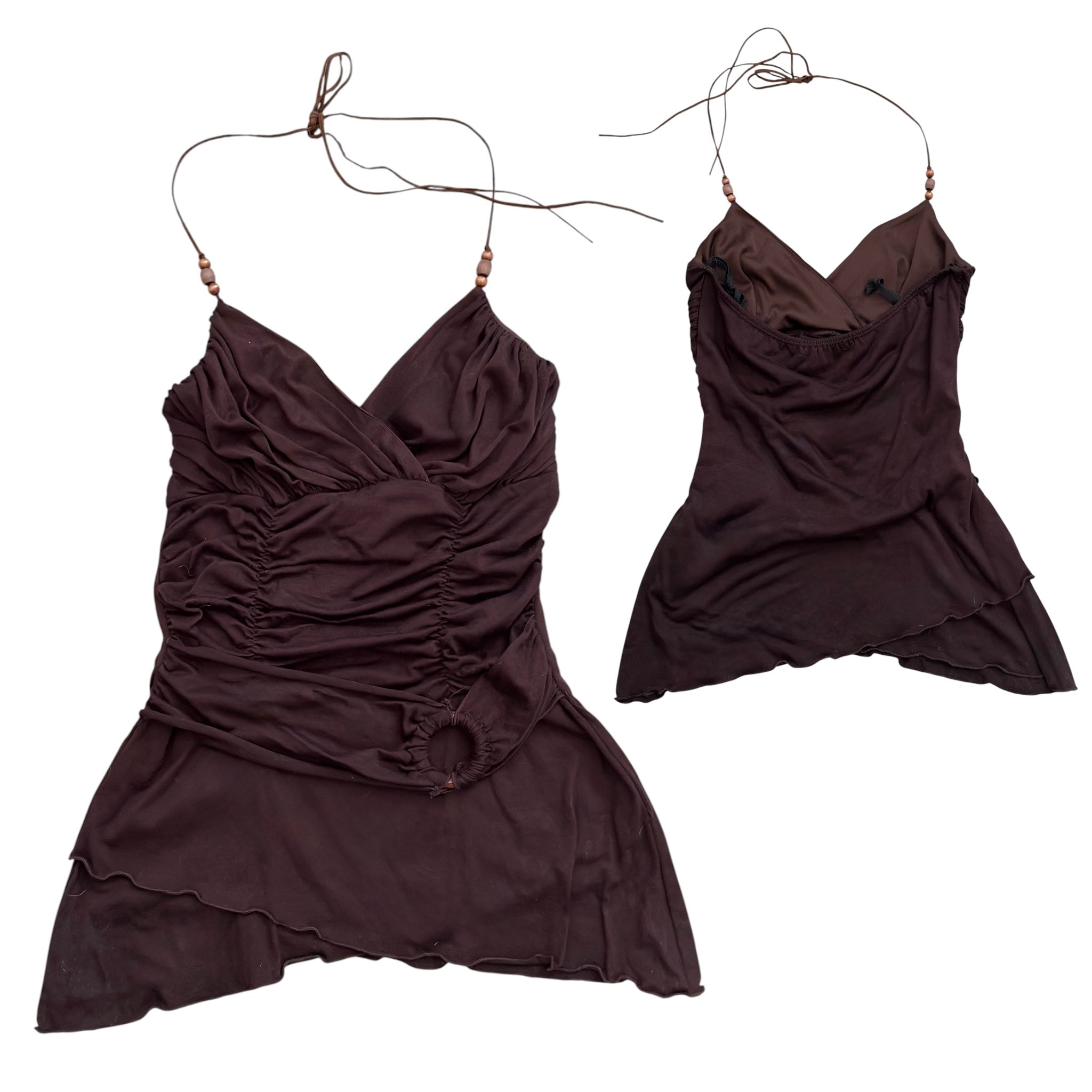 Y2K brown club top (S/M)