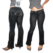 Charcoal Corduroy Low Rise Flares (XS)