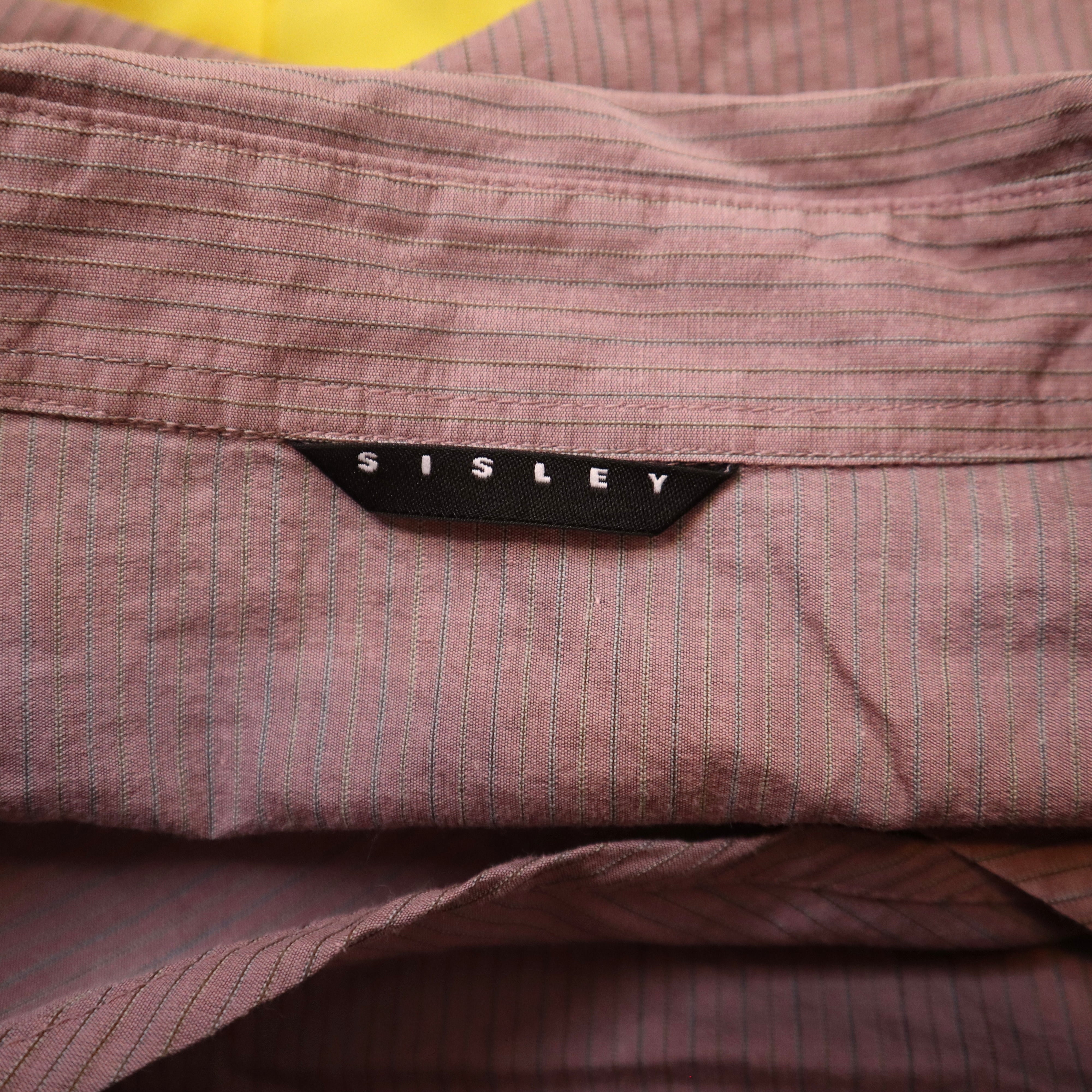 Y2K Pink Pinstripe Wrap Blouse (L)