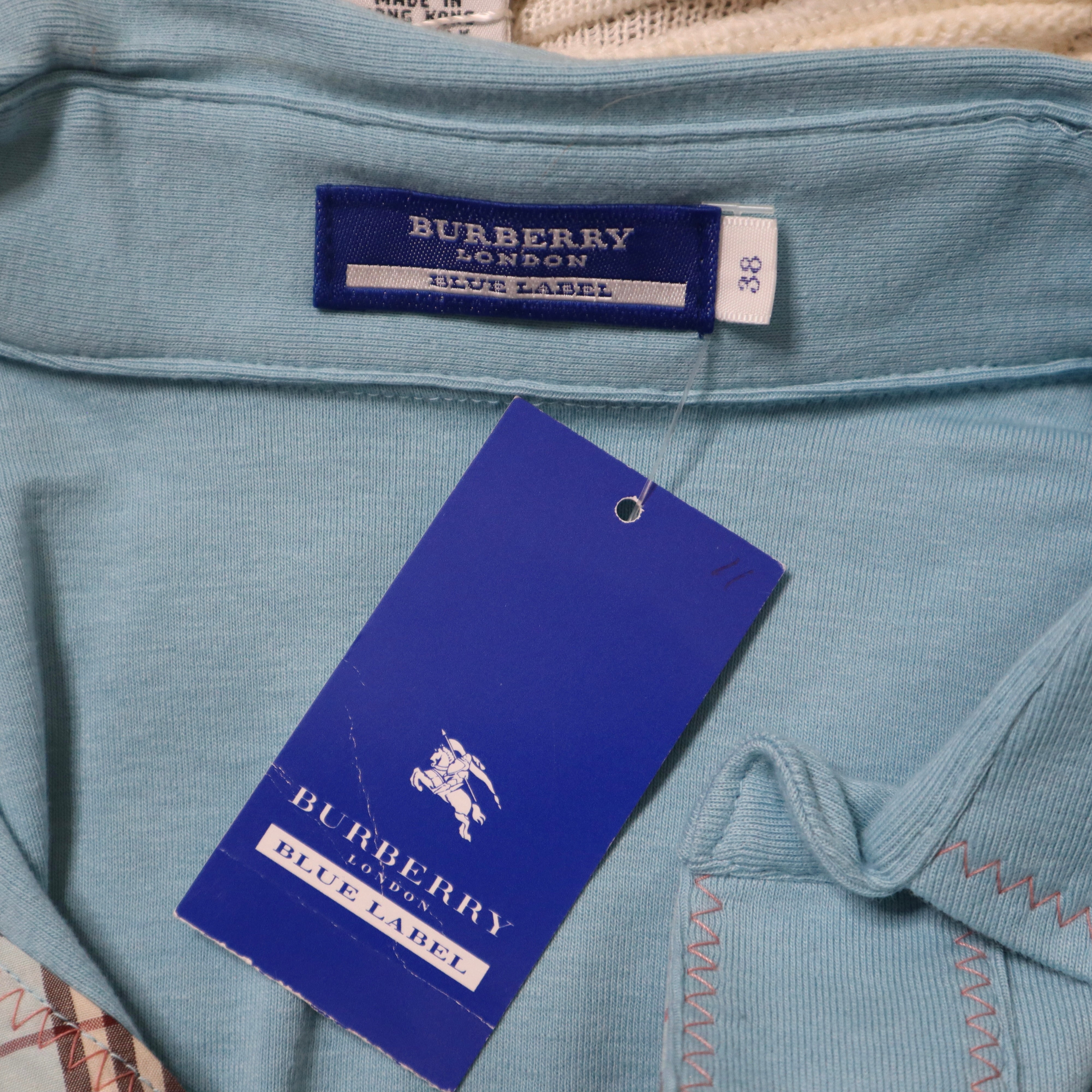 Y2K BURBERRY Light Blue Tank Top (S/M)