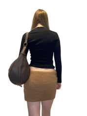 Off-the-Shoulder stretchy Black Long Sleeve (M)