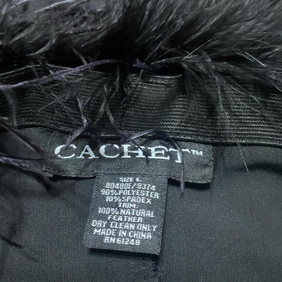 90s Feather Trim Velvet Top (L)