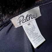 90s Fur Trim Velvet Maxi Dress (L)