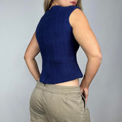 1960s Bow Detail Peplum Blouse (S/M)