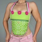 Upcycled Coach Bag Bustier Top (XS/S)