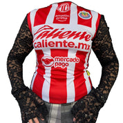 Chivas Jersey Lace Elongated Sleeve Top (S-2XL)
