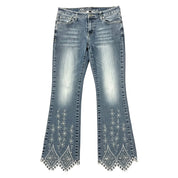 Y2K APOLLO jeans embroidered scalloped bottoms (7/8)