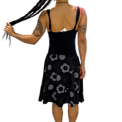 Vintage 2000s Milkmaid Cotton Black Midi Dress (S)