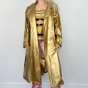 Vintage Metallic Vinyl Trench Coat (L)