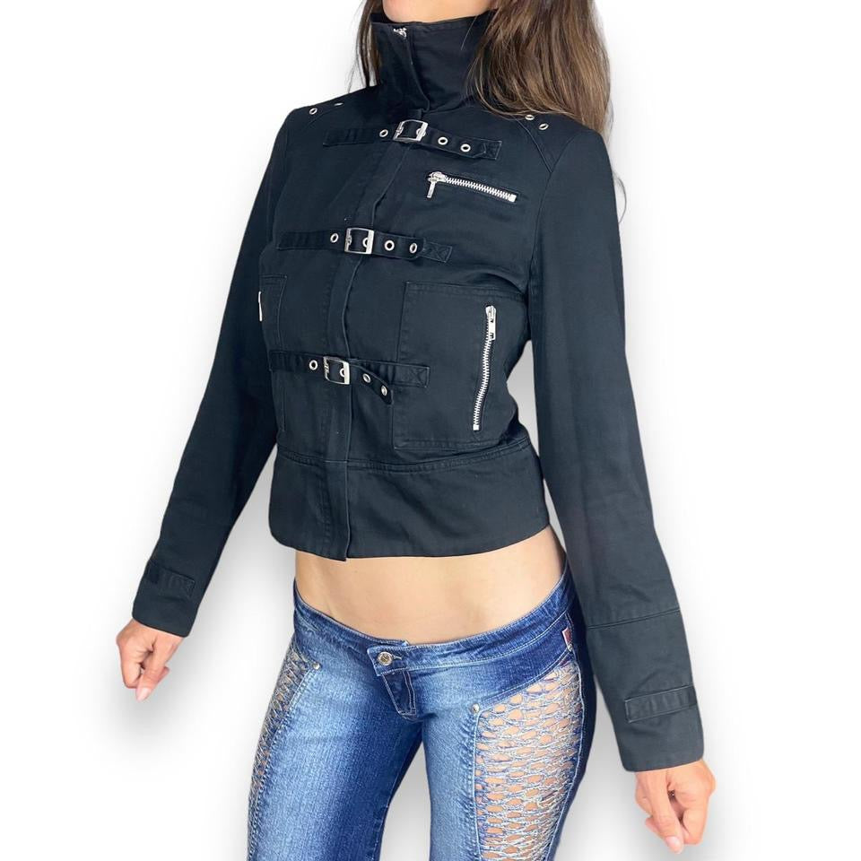 Goth Buckle Jacket With Cargo Pockets (XS)