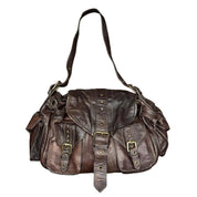 River Island Vintage Brown Leather Satchel Bag