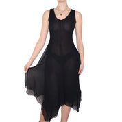 Y2K Black Mesh Maxi Dress (S/M)