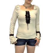 Vintage Milkmaid Whimsy Longsleeve Top (S)