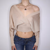Y2K BEBE Gold Shimmer Backless Top (S/M)