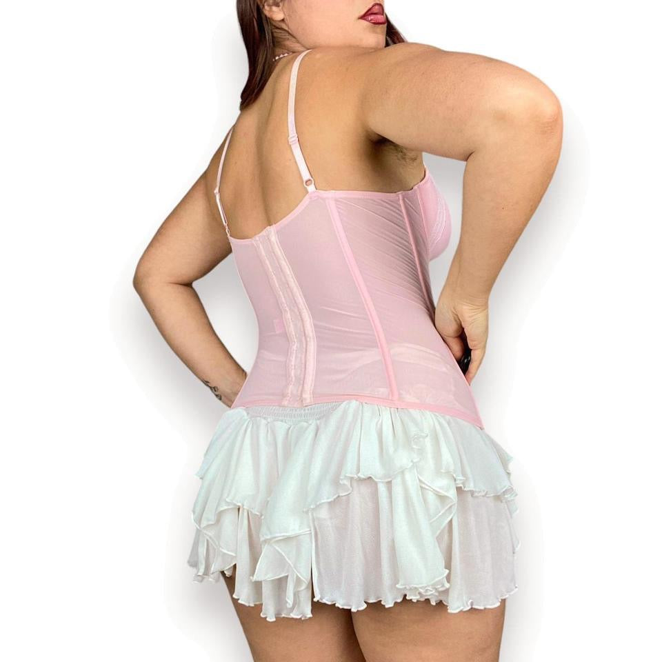 2000s Baby Pink Bustier (M)