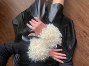 Lace-Up Fluffy Cuffs