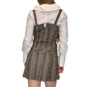 Y2K Grunge Pinafore Pleated Dress (S/M)