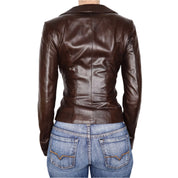 Y2K Brown Italian Leather Jacket (XS)