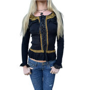Vintage Italian Gothic Lace Up Longsleeve (S)