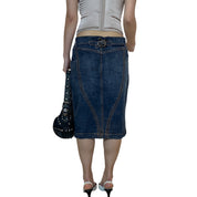 Roberto Cavalli Vintage Denim Midi Skirt (S)