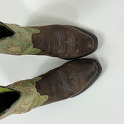 Vintage Green & Brown Cowboy Boots (6.5)