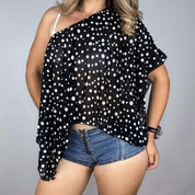 Upcycled Mesh Polka Dot Poncho/Skirt (One Size)