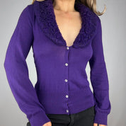 Early 2000s Violet Faux Fur Cardigan (L)