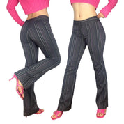 Early 2000s Grey & Pink Pinstripe Flares (S)