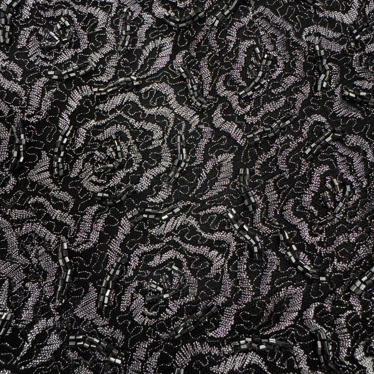 90s Beaded Lace Strapless Gown (S)