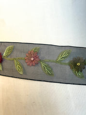 Sheer Black Flower Belt
