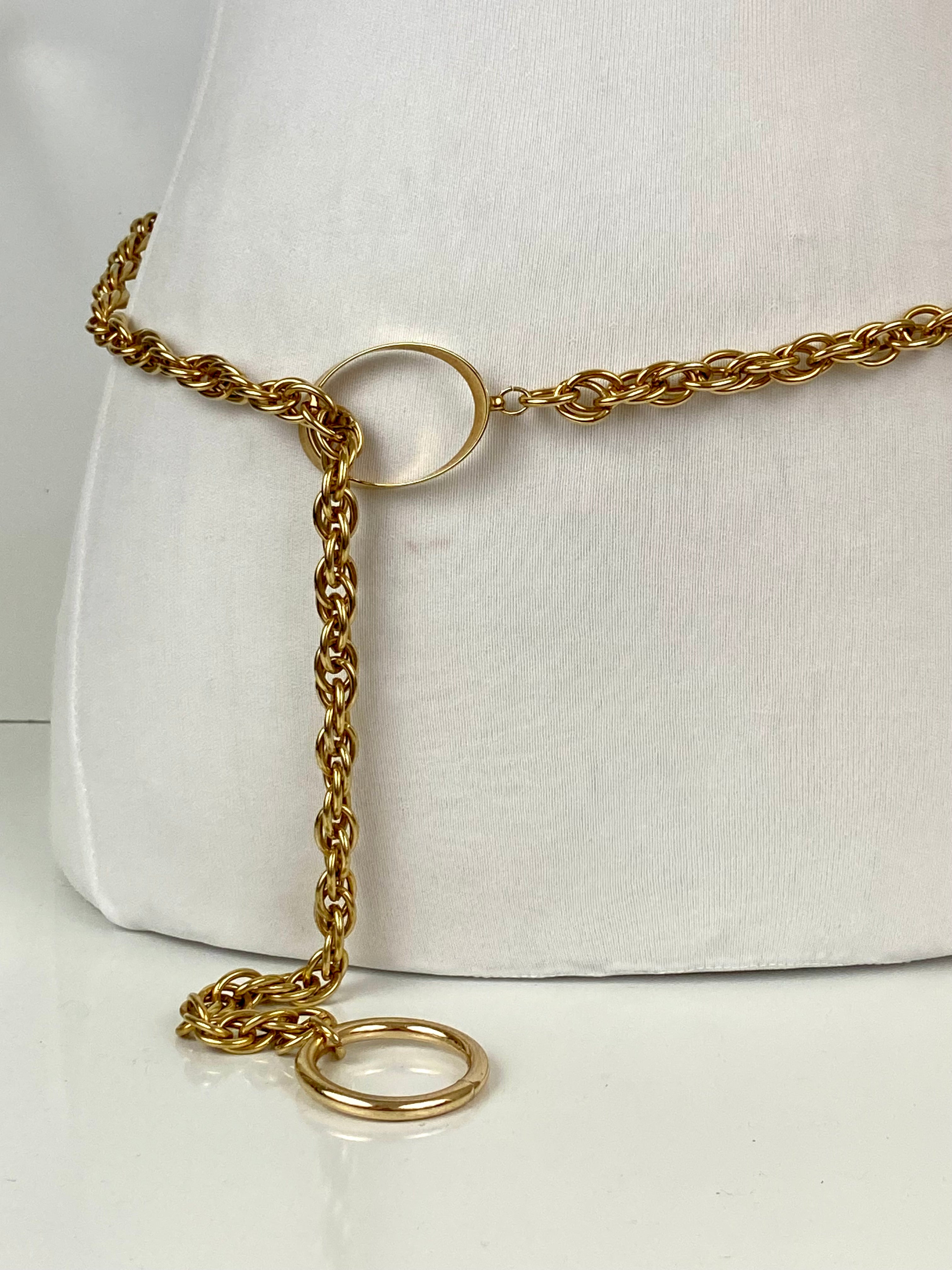 Boho Style Gold Tone Chain
Hook Buckle Belt