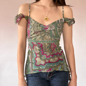 Y2K Whimsy Paisley Top (M)