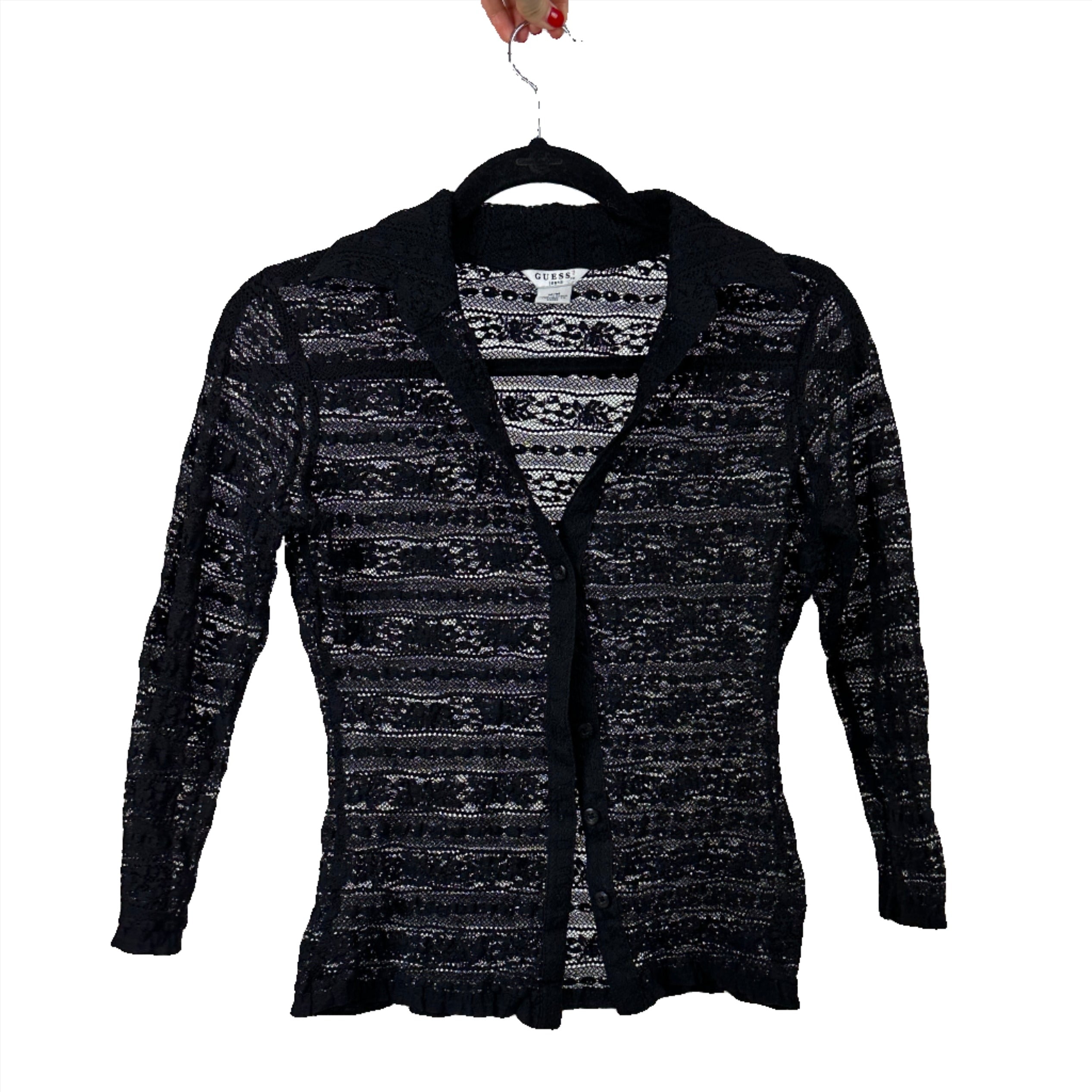 2000s Guess Lace Button Down Top (S/M)