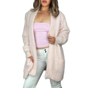 90s Pale Pink Angora Cardigan (One Size)