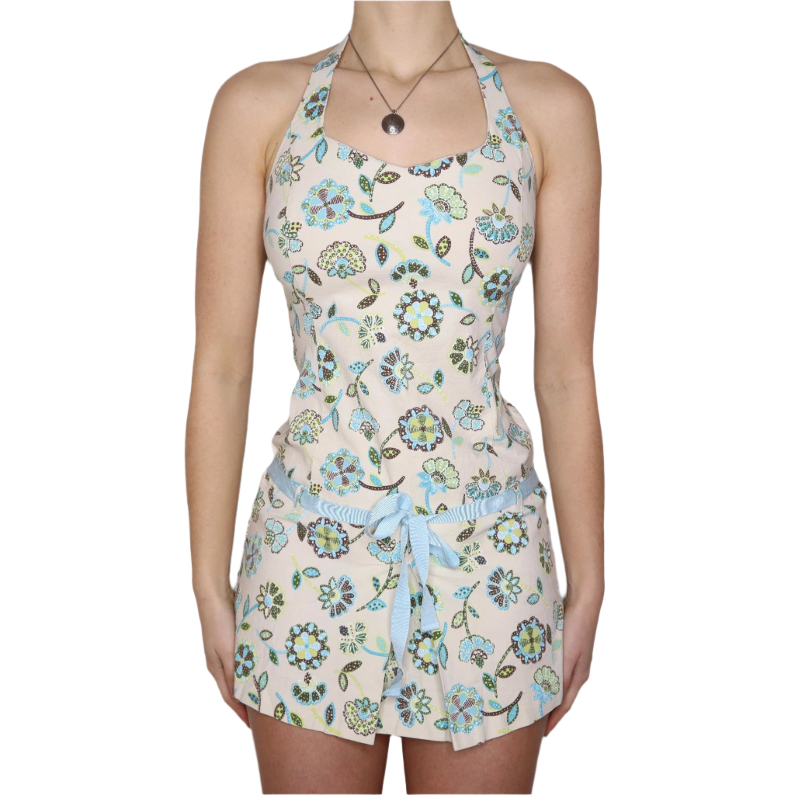 Y2K Floral Mini Dress (S)