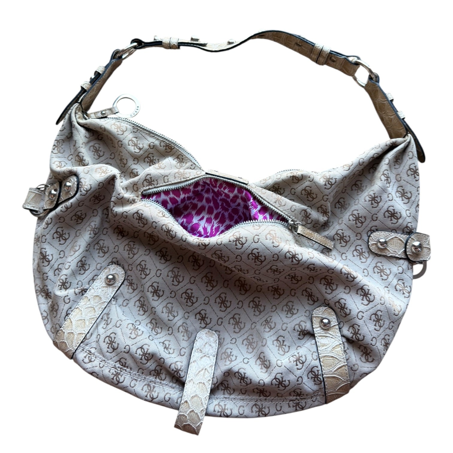 Y2K TAN GUESS HOBO BAG