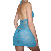 Y2K Blue Crochet Matching Set (S/M)