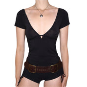 Y2K BLUMARINE Black Bejeweled Blouse (M/L)