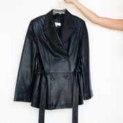 Black Lambskin Short Trench (M)