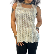 Vintage European Milkmaid Lace Vest Top (M)