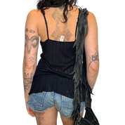 Vintage Babydoll Coqutte Black Cami Top (M)