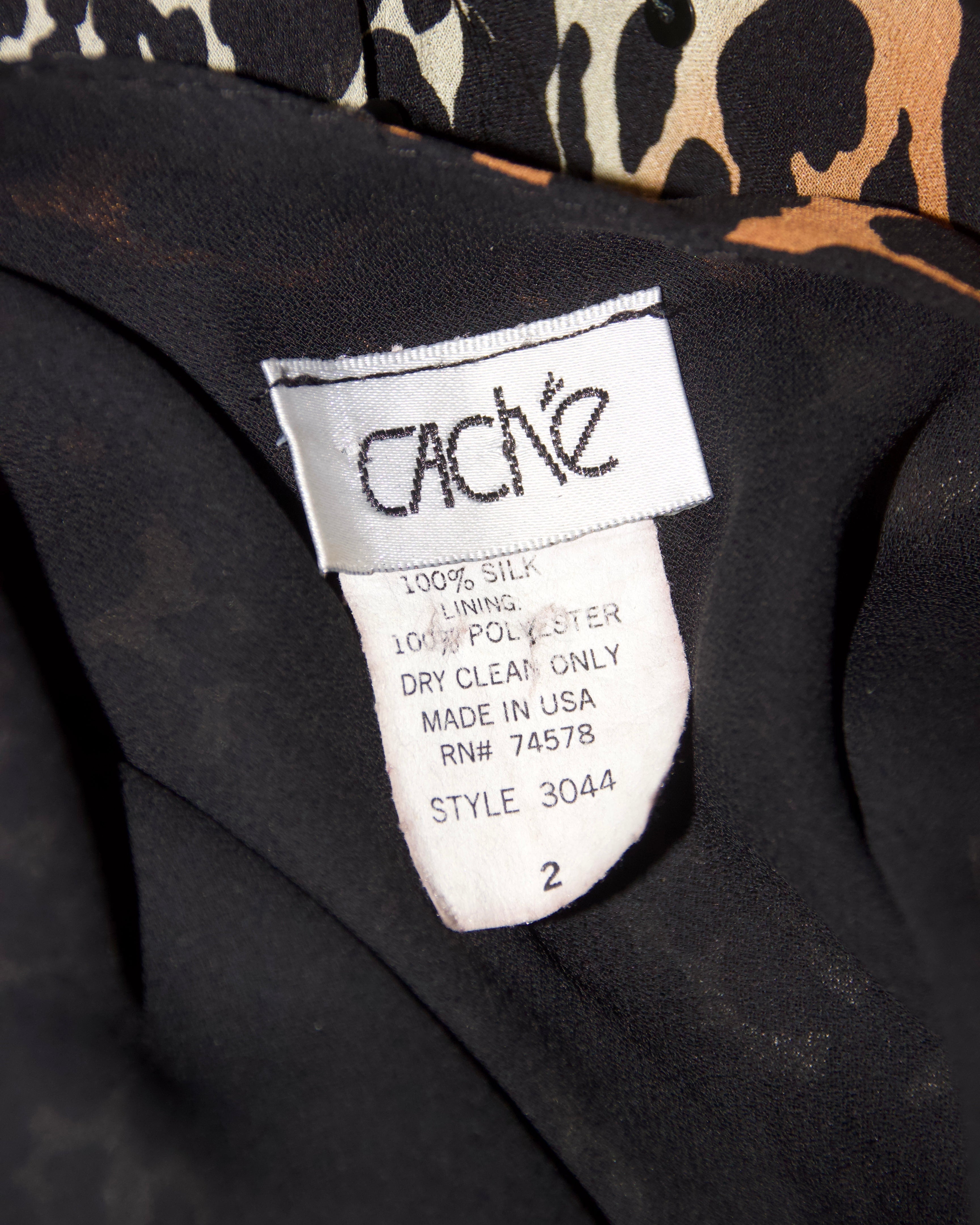 90s Caché Silk Leopard Dress (XS)