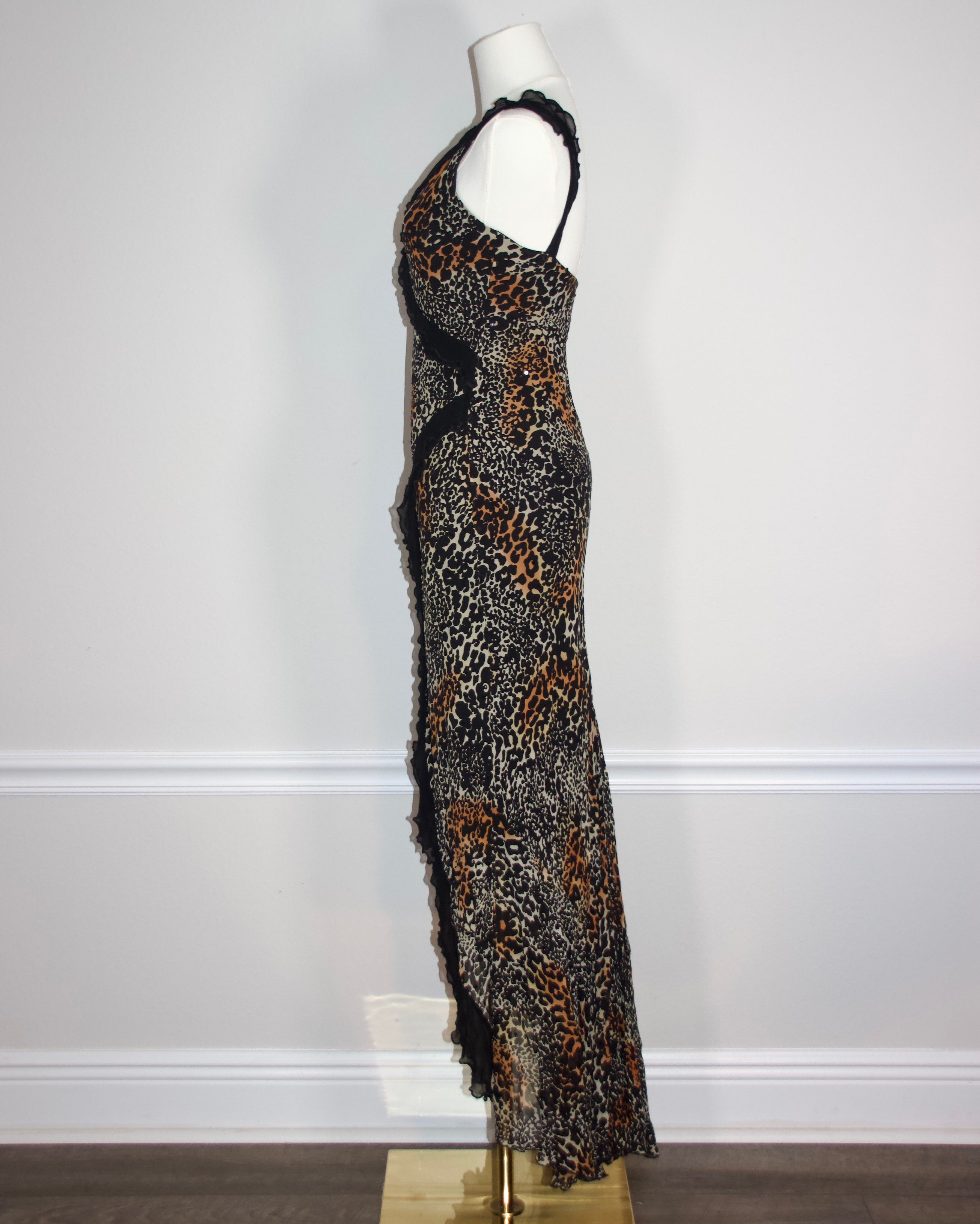 90s Caché Silk Leopard Dress (XS)