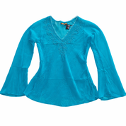 Y2K Semi Sheer Bell Sleeve Top (M/L)
