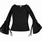 Y2K Bell Sleeve Micro Mesh Top (M)