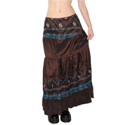 Y2K Italian Boho Brown Maxi Skirt (S/M)