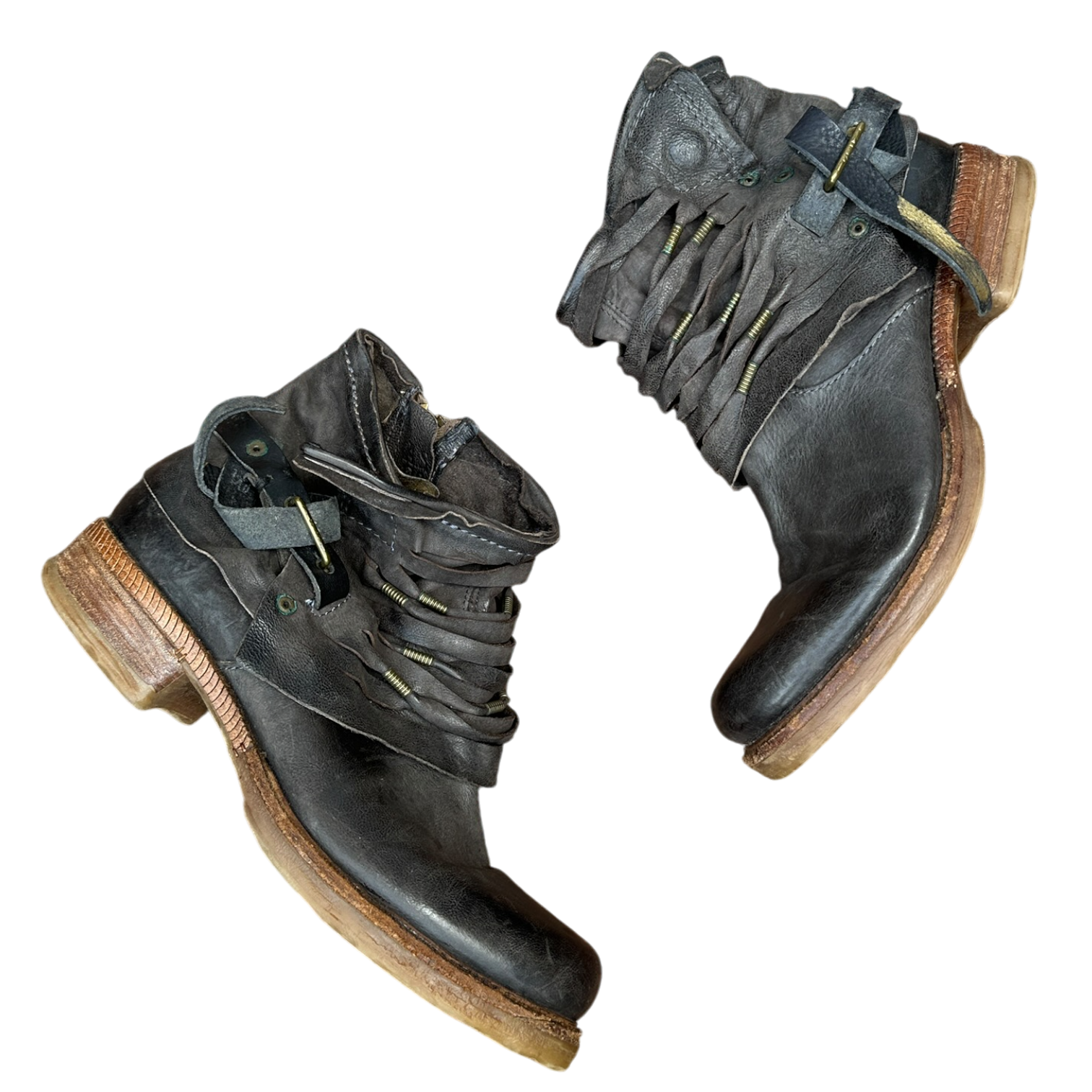 Vintage AS.98 Leather Buckle Ankle Boots (UK 7 US 9 EU 41)